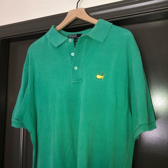 Vintage polo Ralph Lauren men’s the master’s golf logo green short sleeve polo - Picture 2 of 8